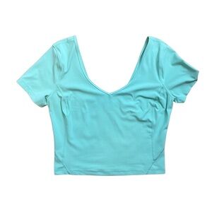 Lululemon align crop tee in mint green or sea foam green women size 6-8 see pics